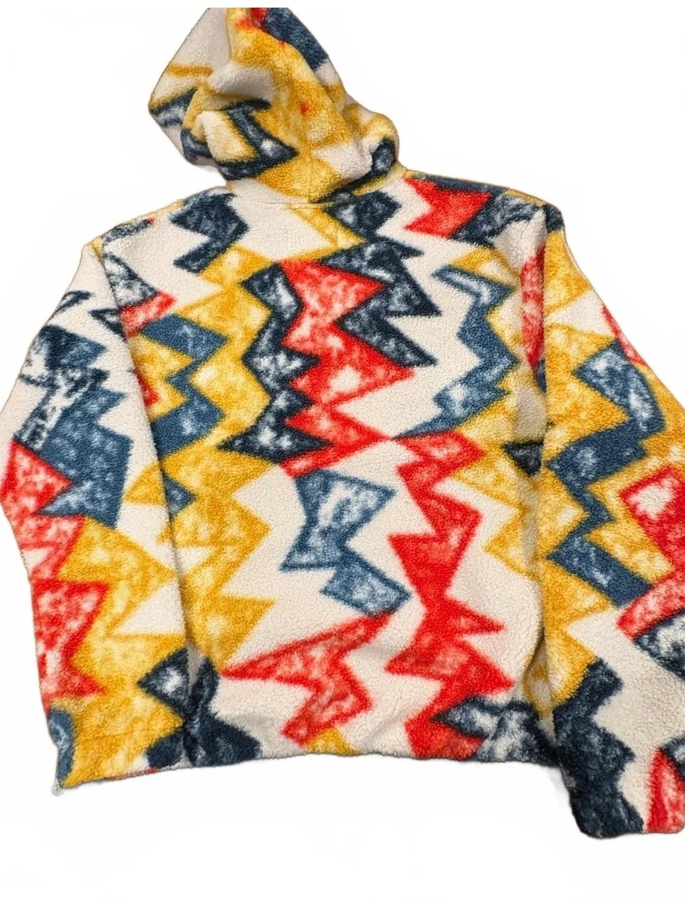 Jordan Fleece Pullover Hoodie with Colorful Geometric Pattern